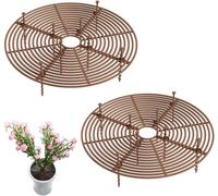 KALANKA-Protection Plante Chat 2 pièces Grilles de Protection pour Pot de Fleurs 30cm Pot de Fleurs Grille Disque de Protection Plante Cache-Pot de Fleurs pour Jardin, Marron