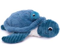 KALANKA-PTIPOTOS by SAUVENOU Tortue Maman/Bebe Bleu - Peluche bébé Toute Douce - Idée Cadeau de Naissance - 29cm, Bleue
