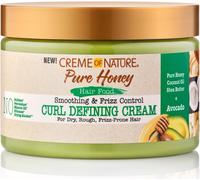 Kalanka-Pure Honey Hair Food Avocado, Crème Coiffante À Base D'huile D'avocat Et De Miel, Définit Et Nourrit Les Boucles, Soin Coiffant Pour Cheveux Bouclés Frisés Crépus, Sans Rinçage - 326ml