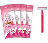 Kalanka-Pure Lady - Rasoirs Jetables Pour Femme À 3 Lames Avec Bande Lubrifiante Enrichie En Beurre De Karité Pour Une Glisse Parfaite Et Précise - Lot De 4 Pochettes De 4