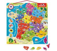 KALANKA-- Puzzle Carte de France Magnétique - 93 Pièces Aimantées - Puzzle Enfant - Découvrir et Mémoriser - Jeu Éducatif - Dès 7 Ans, J05480