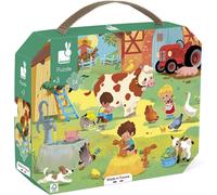 KALANKA-- Puzzle Enfant A La Ferme 24 Pièces - Jeu Educatif Motricité Fine et Concentration - Valisette Poignée - Fabriqué en France et Certifié FSC - Dès 3 Ans, J02603