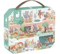 KALANKA-- Puzzle Enfant Une Journée 24 Pièces - Jeu Educatif Motricité Fine et Concentration - Valisette Poignée - Fabriqué en France et Certifié FSC - Dès 3 Ans, J02601