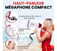 Kalanka-Pyle Haut-Parleur Mégaphone Léger - Mégaphone Porte-Voix Avec Sirène Intégrée, Contrôle Du Volume Réglable Et Portée De 732 Mètres
