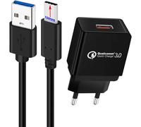 KALANKA-Quick Charge 3.0 Chargeur Secteur USB 18W et 1M Cable Type C (Lungo Connettore 10mm) pour Ulefone Power Armor 14 Pro 13 Armor 15 12 11T 10 9E 9 8 7E 7 X8 X10 X11 Pro Note 9P 11P 12P 13P