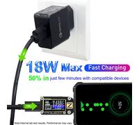 KALANKA-Quick Charge 3.0 Chargeur Secteur USB 18W et 1M Câble Type C (Lungo Connettore 10mm) pour Ulefone Power Armor 14 Pro 13 Armor 15 12 11T 10 9E 9 8 7E 7 X8 X10 X11 Pro Note 9P 11P 12P 13P
