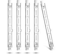 KALANKA-R7S 118mm 300W Ampoule Halogène, Dimmable Crayon Blanc Chaud 2800K AC220-240V 5900lm J118 Projecteur Halogène Linéaire pour l¿éclairage de paysage, sécurité, lampadaire, Lot de 5