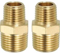 KALANKA-Raccord de Tuyau Hexagonal En Laiton Massif, Adaptateur de Filetage, 2 Pièces, Connecteurs de Ligne D'Eau Mâles 3/8"" Npt X 1/4"" Npt
