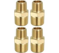 KALANKA-Raccord de Tuyau Hexagonal En Laiton Massif, Adaptateur de Filetage, Lot de 4, Connecteurs de Ligne D'Eau Mâle 3/8"" Npt X 1/4"" Npt