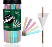 Kalanka-Rainbow Cônes, 5 Couleurs 200 Cônes, King Size Cône Pré Roulé Avec Filtres, King Size Cône Fini Feuille À Rouler, Comprend 1 Trémie Et 1 Poussoir Pour Emballage Rapide