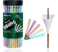 Kalanka-Rainbow Cônes, 5 Couleurs 50 Cônes, King Size Cône Pré Roulé Avec Filtres, King Size Cône Fini Feuille À Rouler, Comprend 1 Trémie Et 1 Poussoir Pour Emballage Rapide