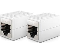 KALANKA-Rallonge de Câble LAN RJ45, 10 Gbit/s, Connecteur pour Cat8/Cat7/Cat6/Cat5, Câble Ethernet Adaptateur 10 Gigabit PoE - 2 Pièces - Blanc