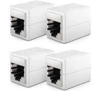 KALANKA-Rallonge de Câble LAN RJ45, 10 Gbit/s, Connecteur pour Cat8/Cat7/Cat6/Cat5, Câble Ethernet Adaptateur 10 Gigabit PoE - 4 Pièces - Blanc