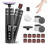 Kalanka-Râpe À Pieds Pédicure Rechargeable, 2-En-1 Électrique Pour Pieds Et Ongles 9 Vitesses Réglables Kit Rappe Pieds Pédicure Verre Nano & 30 Tampons De Remplacement Pour Femmes Hommes Pédicures(N
