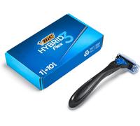 Kalanka-Razors Hybrid 3 Flex Rasoir Rechargeable Homme, Manche 90 % Plastique Recyclé, 10 Recharges 3 Lames, Bande Lubrifiante - Pack De 1+10