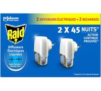 KALANKA-Recharge Diffuseur Électrique Liquide - Répulsif Moustiques et Moustiques Tigres 90 Nuits - 2 Diffuseurs et 2 Recharges