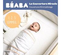 Kalanka-/Red Castle, Couverture Bébé/Naissance/D'emmaillotage, 100% Coton, Apaise Bébé, Possibilité Gigoteuse D'emmaillotage, Miracle, 0-3 Mois, Blanc Et Beige