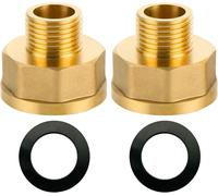 Kalanka-Réduction G1/2"" À G1"" En Laiton,2 Pièces Rallonge De Réduction G1/2"" Extérieur(Ø20,3mm) X G1"" Intérieur(Ø30,5mm),Mamelon À Manchon Réduit F/M Avec Joint En Caoutchouc