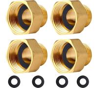 Kalanka-Réduction G3/8"" À G1/2"" En Laiton,4 Pièces Rallonge De Réduction G3/8"" Extérieur(Ø16,2mm) X G1/2"" Intérieur(Ø19,5mm),Mamelon À Manchon Réduit F/M Avec Joint En Caoutchouc