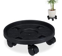 KALANKA-relaxdays, Plateau à roulettes pour Plantes, Jeu de 2, d. 30,6 cm, Support pour Fleurs avec Roues, intérieurt, extérieur