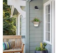 KALANKA-relaxdays Support Pot de Fleurs Baroque, Fonte, décoration, Porte Plantes Mural extérieur, Ø 13,5 cm, Gris-doré, Multicolore