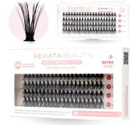 Kalanka-Renata Beauty 20d Double Volume Russe Extension Faux Cils [D Curl] \U2013 80 Bouquets De Cils Individuels 10-14mm \U2013 Faux Cils Évasés - Diy Extension Cils Individuel - Bande Invisible\U20