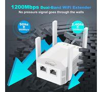 KALANKA-Répéteur WiFi, Home Internet Wireless Extender, 4 Antennes, Couverture Plus Large, Amplificateur de Signal WiFi avec,Port Ethernet, Compatible avec La Plupart des Appareils