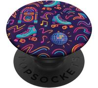 Kalanka-Retro Roller Skate Jukebox Disco 80s Color Pop Art Popsockets Popgrip Adhésif
