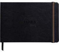 Kalanka-Rhodia Touch 116171c - Carnet Rigide Mixed Media Book - A5 Paysage - Papier Multi-Techniques Paint'on Extra-Blanc 250 G/M² - 40 P Non Microperforées - Ruban Marque-Page Et Pochette À Soufflet