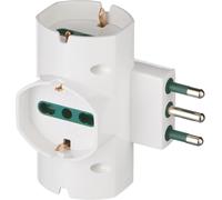 KALANKA-RI.00315.B Adaptateur électrique Multiple décalé Vertical, 3 Prises universelles avec Protection Enfant Sicury, fiche Standard Italienne Type S17 2P+T 16A