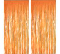 KALANKA-Rideaux Métallique Orange - Serpentins Foil Rideau Anniversaire pour Apero Lion Fête Décorations