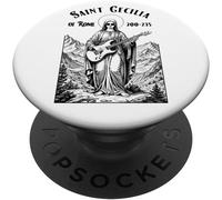 Kalanka-Rock Music Patron Saint Cecilia Guitare Électrique Guitariste Popsockets Popgrip Adhésif
