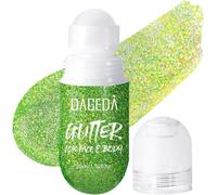 Kalanka-Roll-On Body Glitter Gel, Color Change Glitter For Festival Rave Accessories, Gliter Face Paint Holographic Hair Body Gel, Sparkle Shimmer Halloween Makeup For Rave Party(Green)