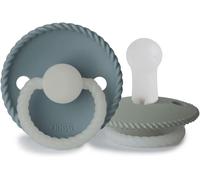 Kalanka-Rope Night Lot De 2 Sucettes Sucette En Silicone Fabriqué Au Danemark Sans Bpa Tétine Cerise Symétrique Stone Blue Night/Sage Night (Taille 2 (6-18 Mois))