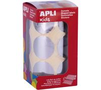 KALANKA-Rouleau de gommettes rondes Ø 33 mm métallisées argent 18482