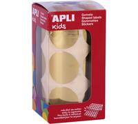 KALANKA-Rouleau de gommettes rondes Ø 33 mm Métallisées Or 18481