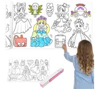 KALANKA-Rouleau de Papier Dessin, 3M Rouleau de Coloriage Adhésif, Children's Drawing Roll Coloring Paper Roll pour Enfants Jouets D'art et de Créativité pour Tout-Petits (Princesse)