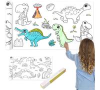 KALANKA-Rouleau de Papier Dessin, 3m Rouleau de Coloriage Adhésif, Children's Drawing Roll Coloring Paper Roll pour Enfants Jouets D'art et de Créativité pour Tout-petits (Paradis Des Dinosaures)