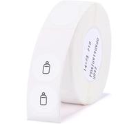 Kalanka-Ruban Adhésif Pour Étiqueteuse Niimbot D11/D110/D101 - 1 Rouleau (210 Pièces Au Total) - Étiquettes Autocollantes Thermiques Imperméables Et Anti-Huile - Blanc - Rond - 14 X 28 Mm