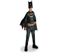KALANKA-RUBIES - DC Officiel - BATMAN - Déguisement Classique pour Enfants - Costume avec Combinaison Imprimée, Ceinture, Couvre-Bottes, Cape Détachable et Masque en PVC Inclus