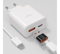 Kalanka-S25 S24chargeur Rapide 45w Usb-C 18w Usb-A, Adaptateur Pour Samsung Galaxy S25 S23 S22 S21 S20 S10 A56 A55 A54 A36 A35 Z Flip 6/5 Iphone 16 15/Pro/Pro Max/Plus Motorola Moto Google Xiaomi Por