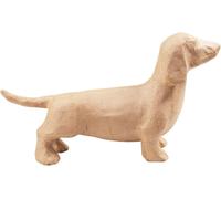 KALANKA-SA189C - Un support en papier brun mâché 27,5x7x15,5 cm, Teckel