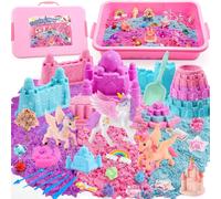 KALANKA-Sable Magique Coloré Enfant, Coffret Cadeau de Jouets pour Enfant, Livré avec une Boîte de Rangement Portable (Licornes)