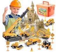 KALANKA-Sable Magique Enfant, Camion Jouet Enfant 3 4 5 6 7 8 Ans Garçon Fille Cadeau 3 4 5 6 7 8 Ans Super Magic Sand Camion Poubelle Tracteur Jouet Bac a Sable