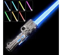 KALANKA-Sabre Laser, 7 Couleurs Lightsaber Sabre Lumineux Epées Laser à LED avec Son Costume d'halloween Articles de Fête Cadeaux Combattants et Guerriers de la Galaxie Jouet de Cosplay, Argenté