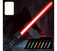 KALANKA-Sabre Laser, 7 Couleurs Lightsaber Sabre Lumineux Epées Laser à LED avec Son Costume d'halloween Articles de Fête Cadeaux Combattants et Guerriers de la Galaxie Jouet de Cosplay, Noir