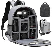 KALANKA-Sac à Dos Appareil Photo DSLR - Sac Photo Professionnel avec Housse Pluie Imperméable Compartiment Ordinateur Support Trépied 3 Couleurs