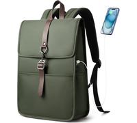 KALANKA-Sac à Dos Ordinateur 15.6 Pouces avec Port de Charge USB, Cartable Élégant pour le Travail, l'Université, les Cours, les Loisirs et les Affaires, pour Hommes et Femmes (14L Vert) Vert