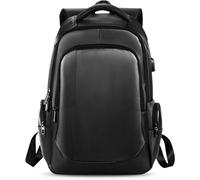 KALANKA-Sac à Dos Ordinateur Portable 15.6 Pouces avec USB Charging Port d'affaires Sac à Dos Homme/Femme Fonctionnel Sac d'école pour randos, Voyages ou école Imperméable Polyester Noir Noir