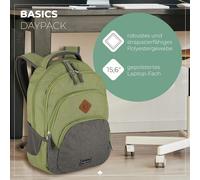 KALANKA-Sac à dos pour bagage à main, sac à dos pour ordinateur portable 15,6 pouces, BASICS, sac à dos, sac à dos avec de nombreux compartiments, 45 cm, 22 litres
